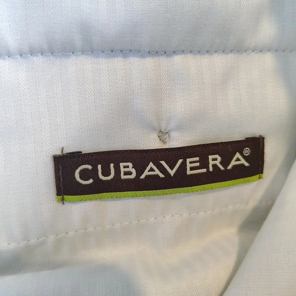 Cubavera Mens Tan Herringbone Linen Blend Straight Leg Trousers Pants 36/30